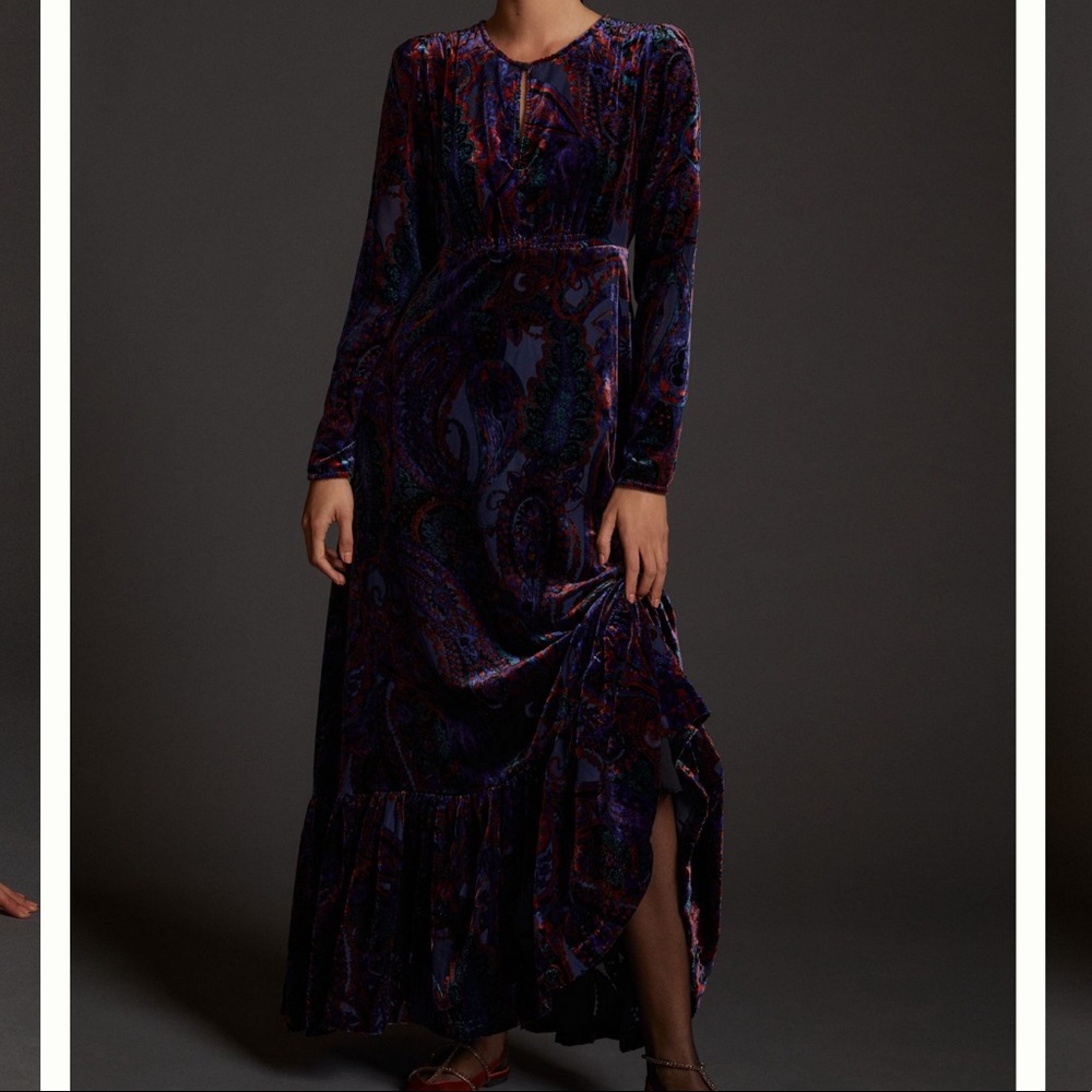 Burnout Velvet Maxi Dress